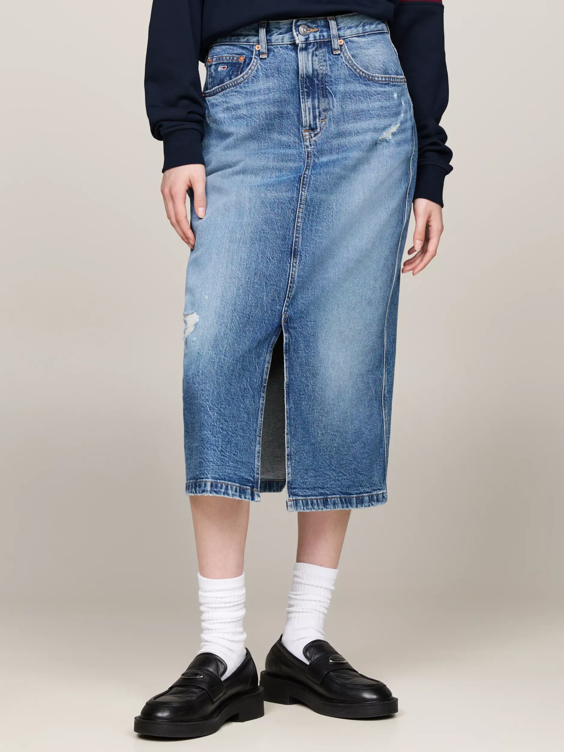 Spódnice*Tommy Hilfiger Denimowa Spódnica Midi DENIM MEDIUM