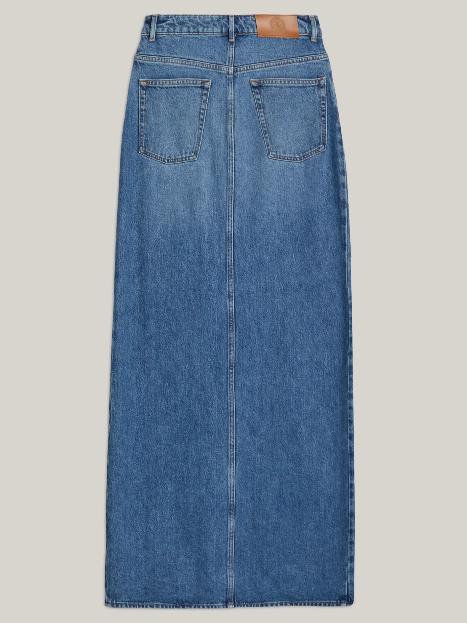 Spódnice*Tommy Hilfiger Denimowa Spódnica Midi Z Zakładkami WASHED BLUE