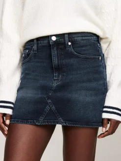 Spódnice*Tommy Hilfiger Denimowa Spódnica Mini Ze średnim Stanem DENIM DARK