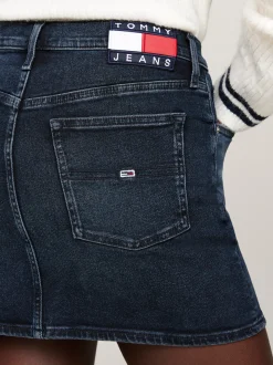 Spódnice*Tommy Hilfiger Denimowa Spódnica Mini Ze średnim Stanem DENIM DARK