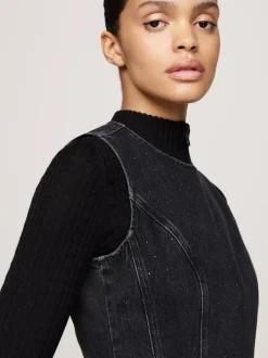Sukienki*Tommy Hilfiger Denimowa Sukienka Mini O Fasonie Bodycon DENIM BLACK