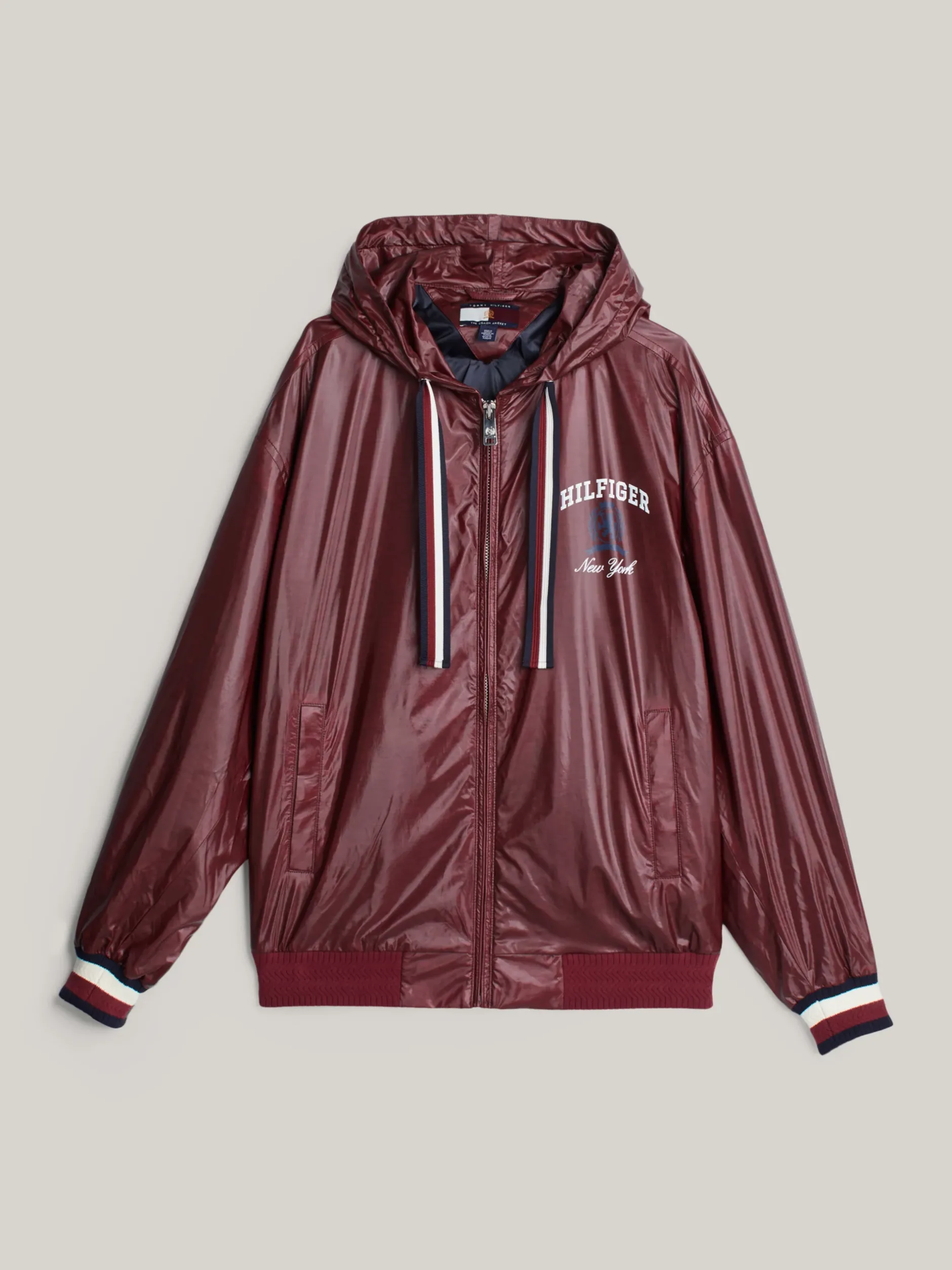 Kurtki & Płaszcze|Bomberki*Tommy Hilfiger Dżersejowa Kurtka Typu Coach Z Emblematem ROUGE HEATHER