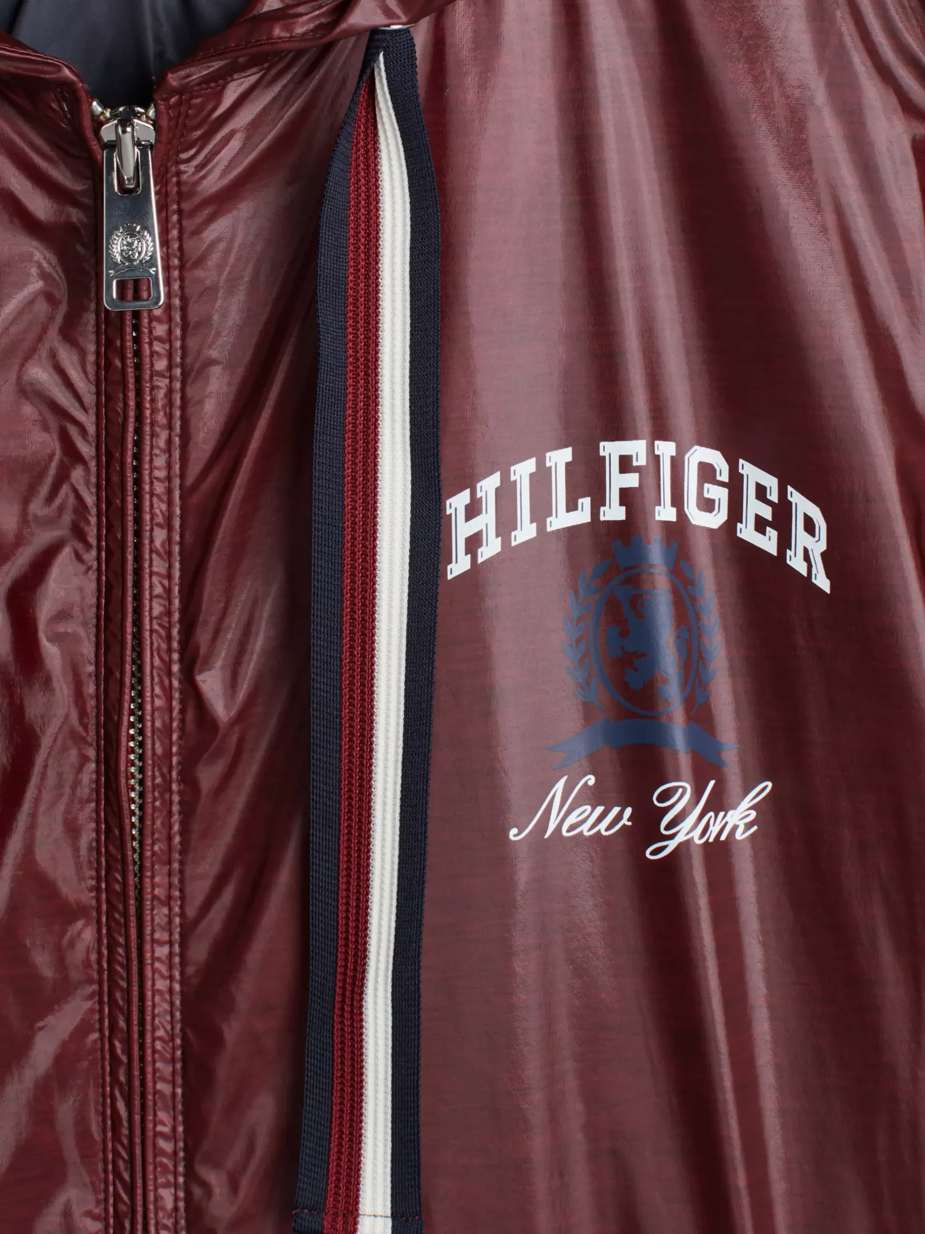 Kurtki & Płaszcze|Bomberki*Tommy Hilfiger Dżersejowa Kurtka Typu Coach Z Emblematem ROUGE HEATHER