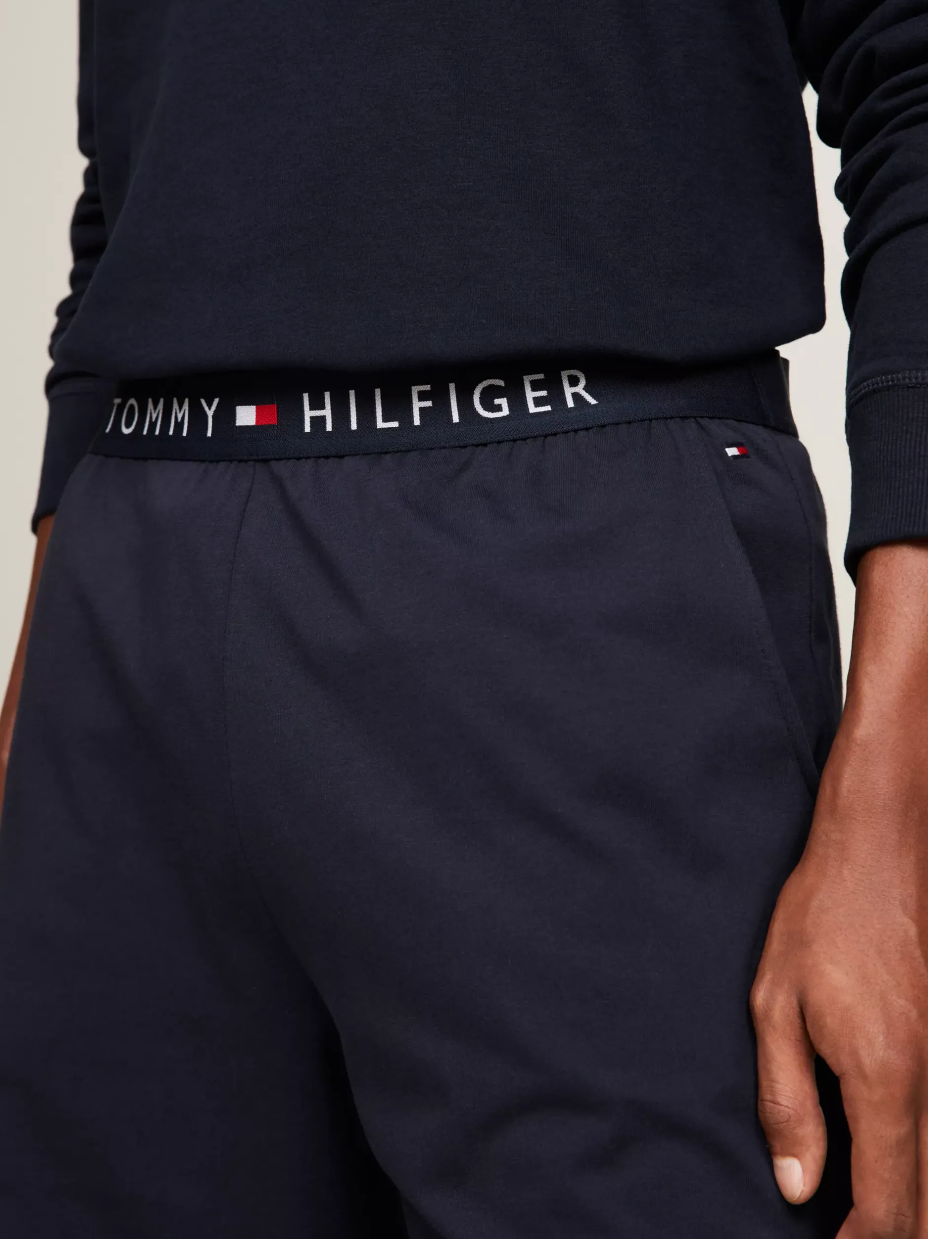Stroje Domowe*Tommy Hilfiger Dżersejowe Szorty Z Logo DESERT SKY