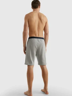 Stroje Domowe*Tommy Hilfiger Dżersejowe Szorty Z Logo LIGHT GREY HEATHER