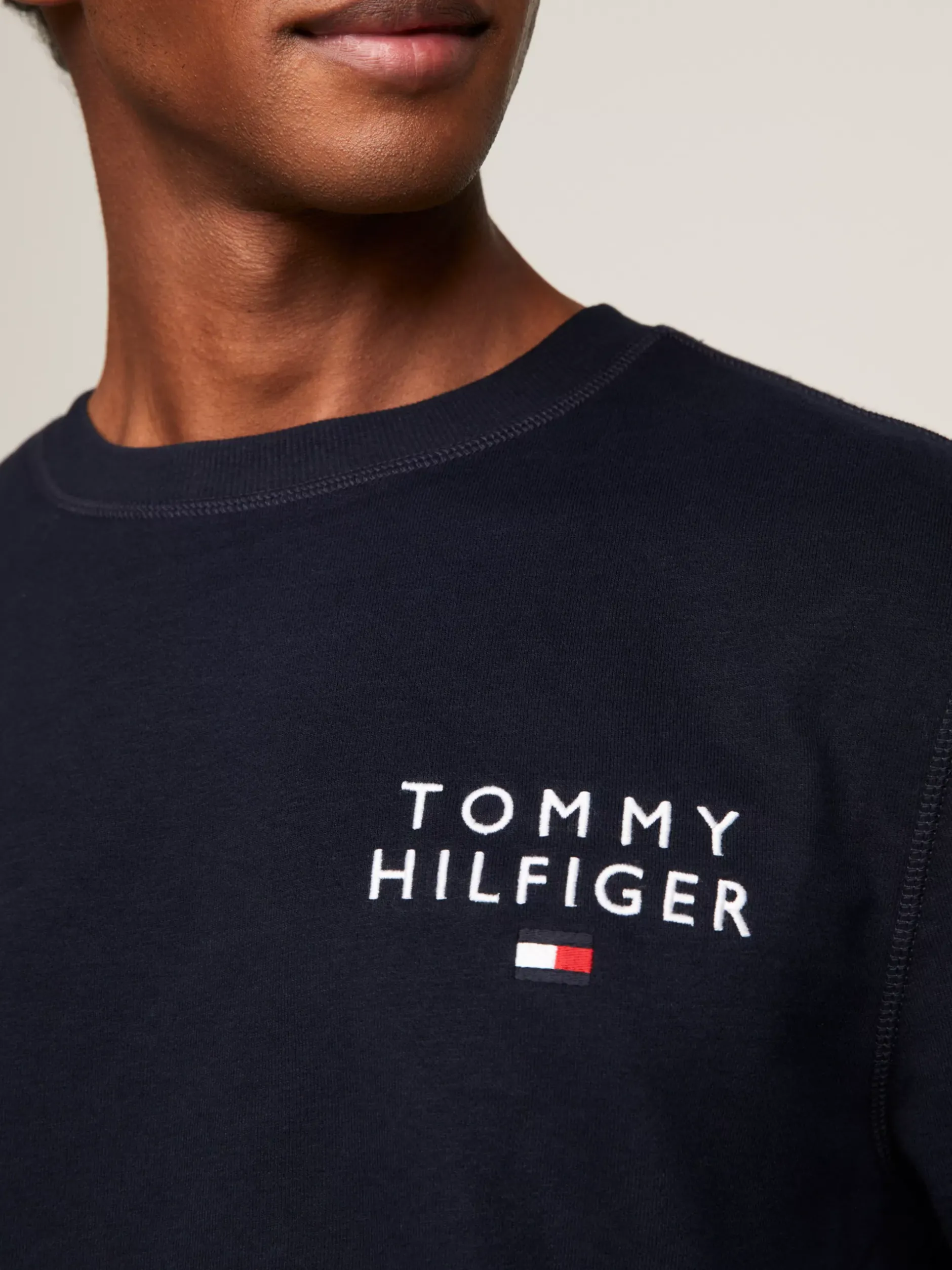 Stroje Domowe*Tommy Hilfiger Domowa Bluza Dresowa TH Original Z Logo DESERT SKY