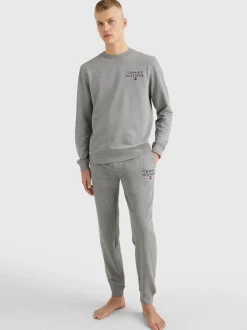 Stroje Domowe*Tommy Hilfiger Domowa Bluza Dresowa TH Original Z Logo MEDIUM GREY HEATHER