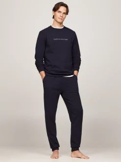 Stroje Domowe*Tommy Hilfiger Domowa Bluza TH Original Z Logo DESERT SKY