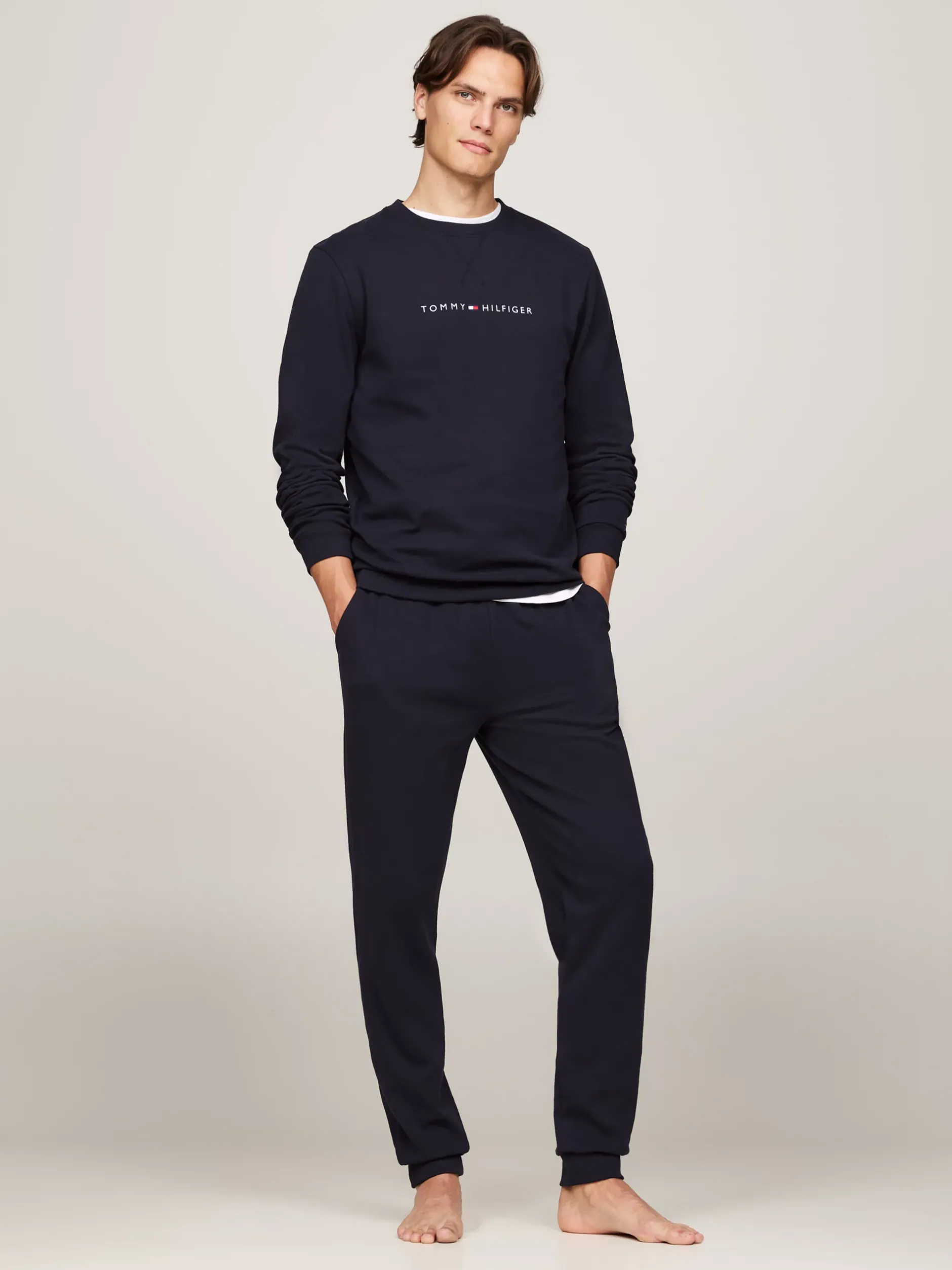 Stroje Domowe*Tommy Hilfiger Domowa Bluza TH Original Z Logo DESERT SKY