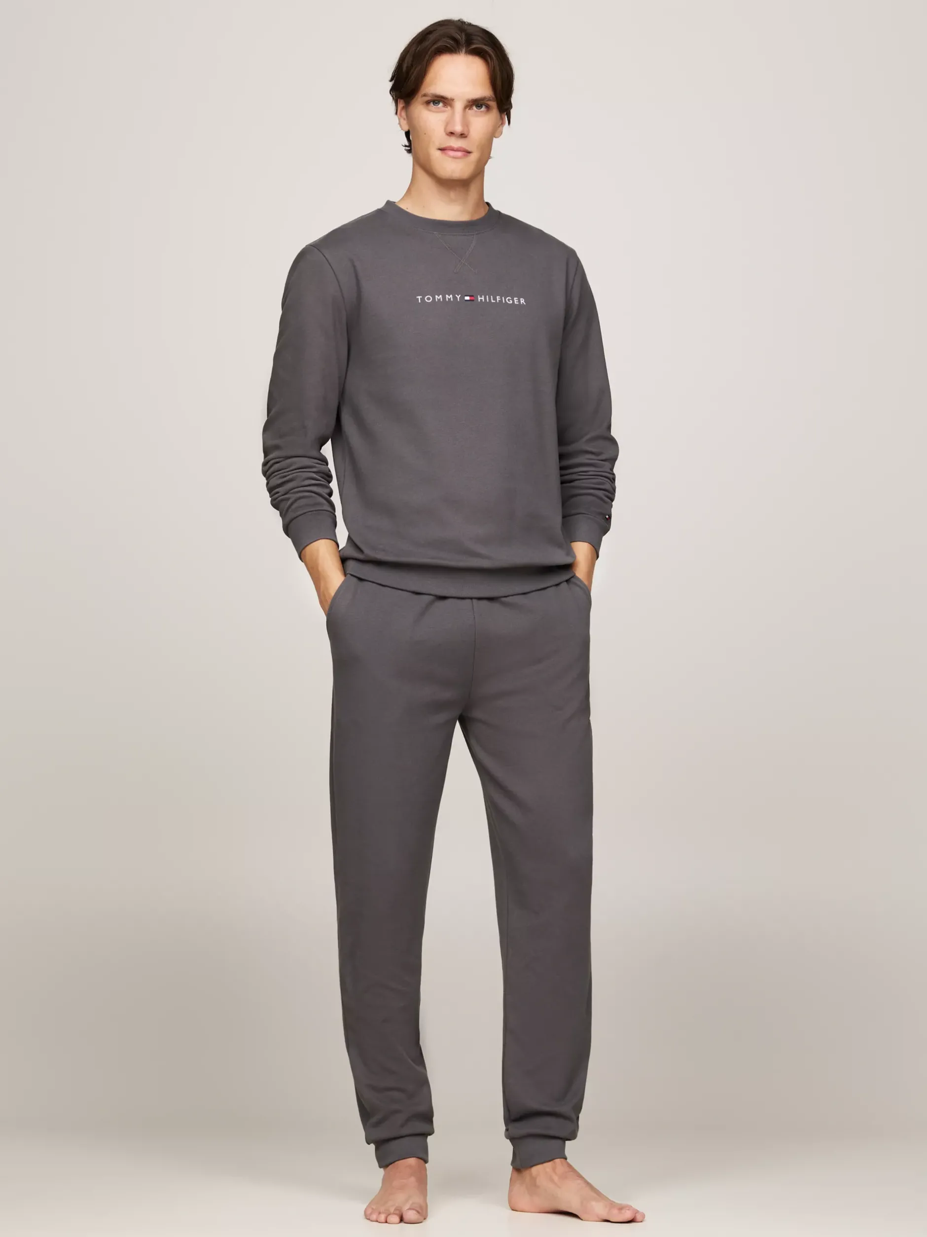 Stroje Domowe*Tommy Hilfiger Domowa Bluza TH Original Z Logo DARK ASH