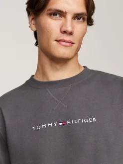 Stroje Domowe*Tommy Hilfiger Domowa Bluza TH Original Z Logo DARK ASH