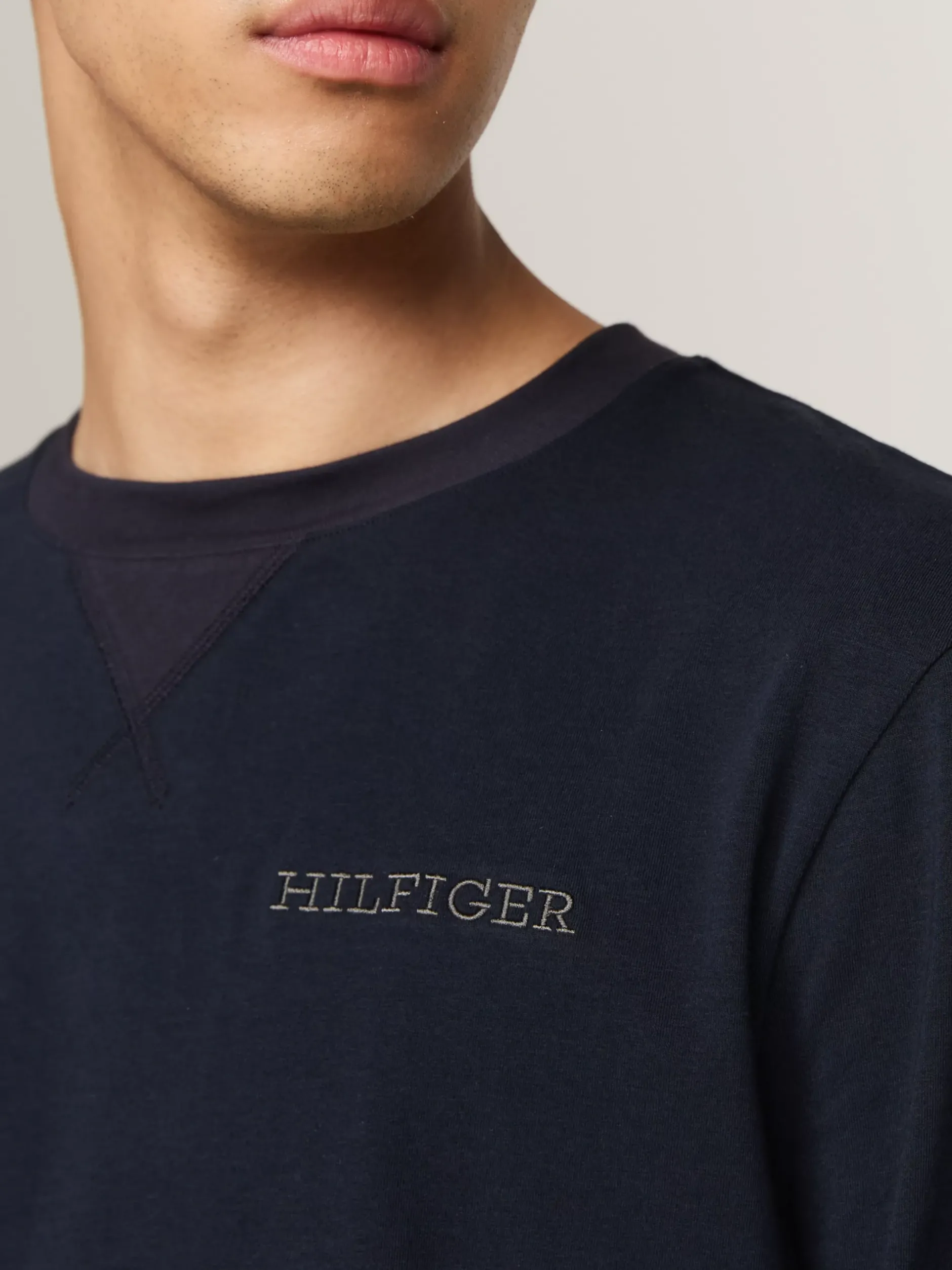 Stroje Domowe*Tommy Hilfiger Domowa Bluza Z Haftowaną Flagą DESERT SKY