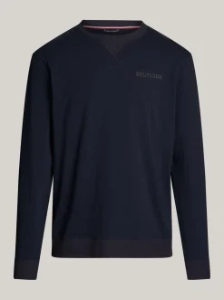 Stroje Domowe*Tommy Hilfiger Domowa Bluza Z Haftowaną Flagą DESERT SKY