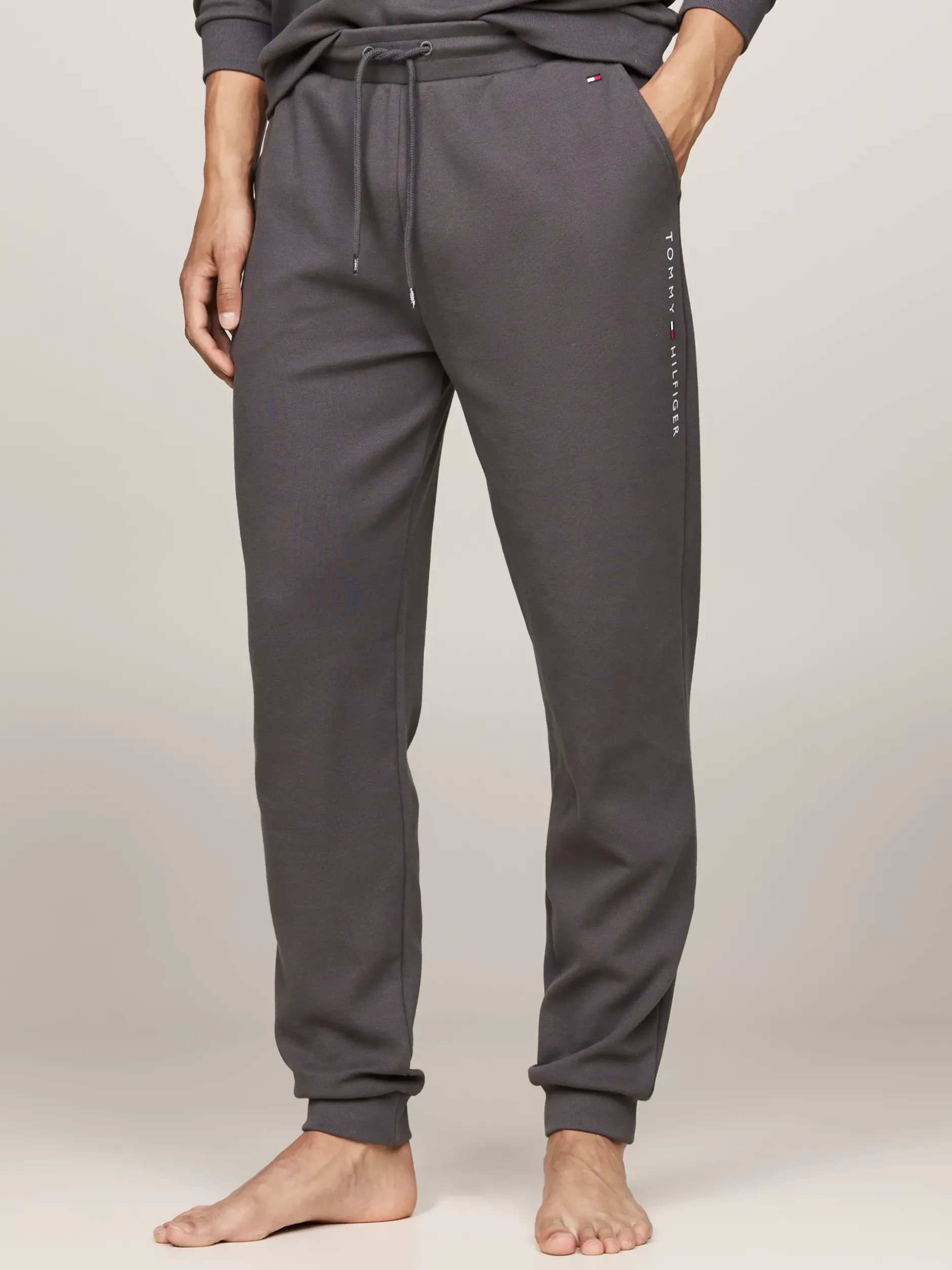 Stroje Domowe*Tommy Hilfiger Domowe Joggery TH Original Z Logo DARK ASH
