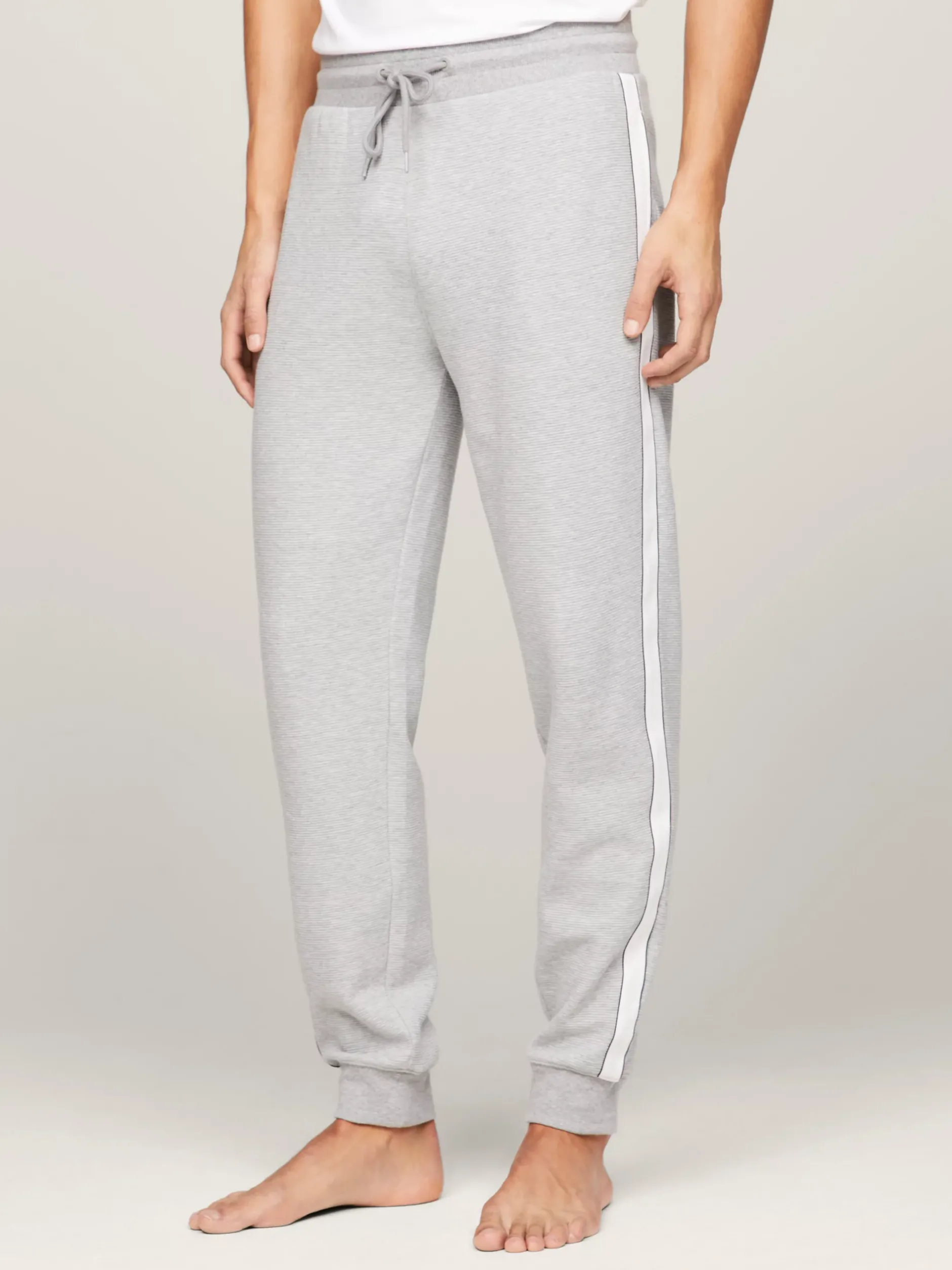 Stroje Domowe*Tommy Hilfiger Domowe Joggery Ze ściągaczami TH Established LIGHT GREY HEATHER