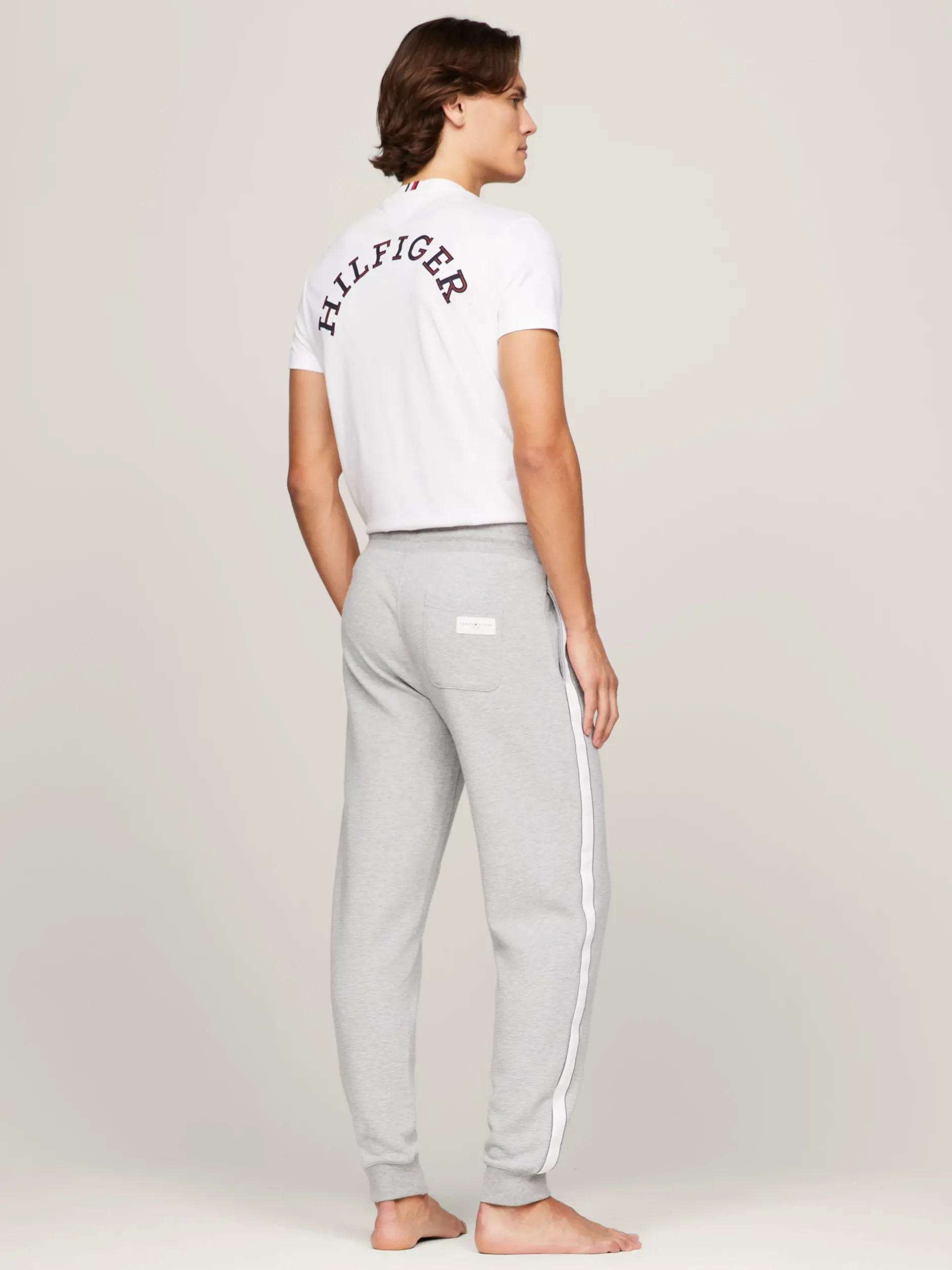 Stroje Domowe*Tommy Hilfiger Domowe Joggery Ze ściągaczami TH Established LIGHT GREY HEATHER