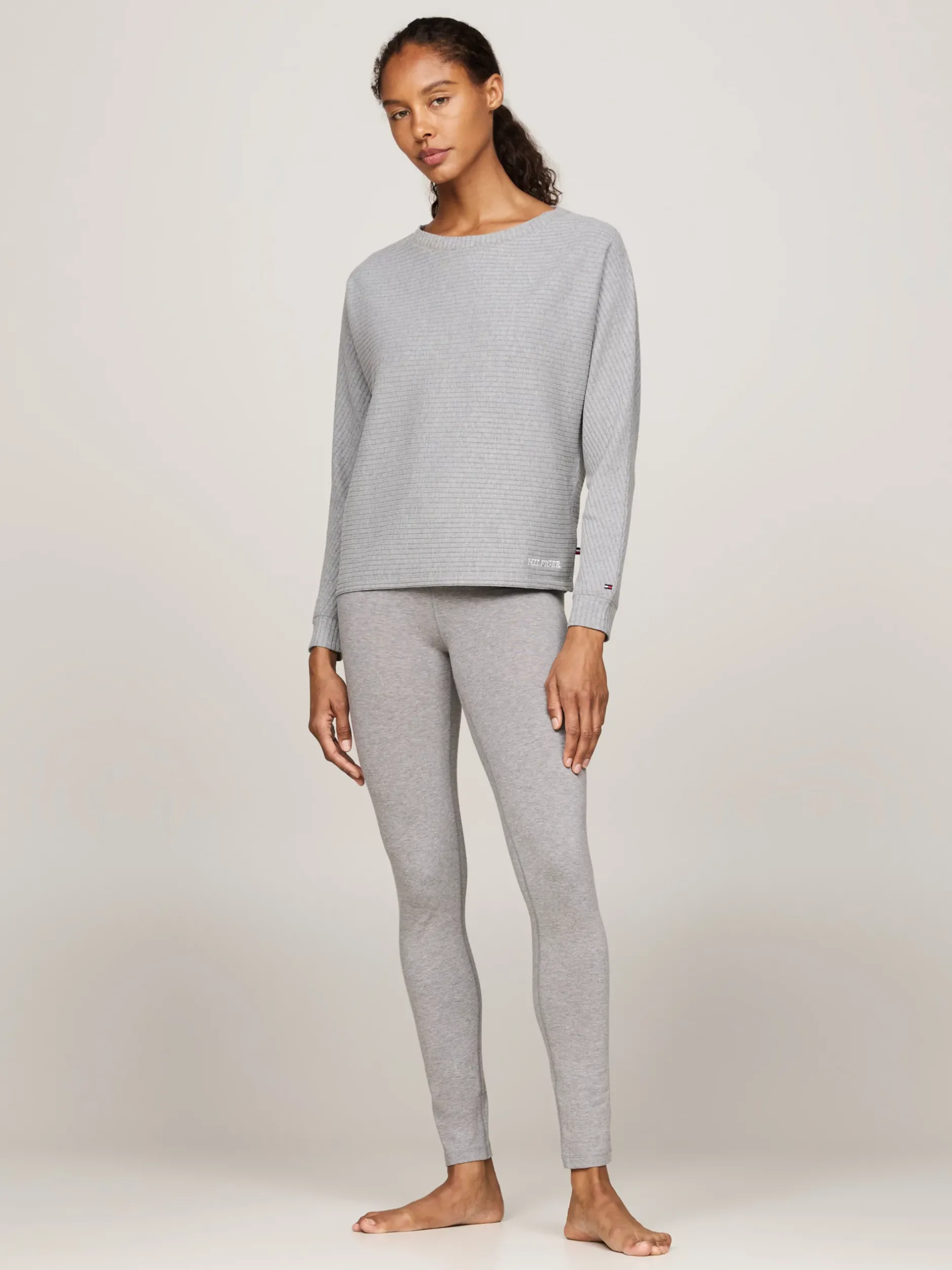 Stroje Domowe*Tommy Hilfiger Domowy Longsleeve Hilfiger Monotype MID GREY HT