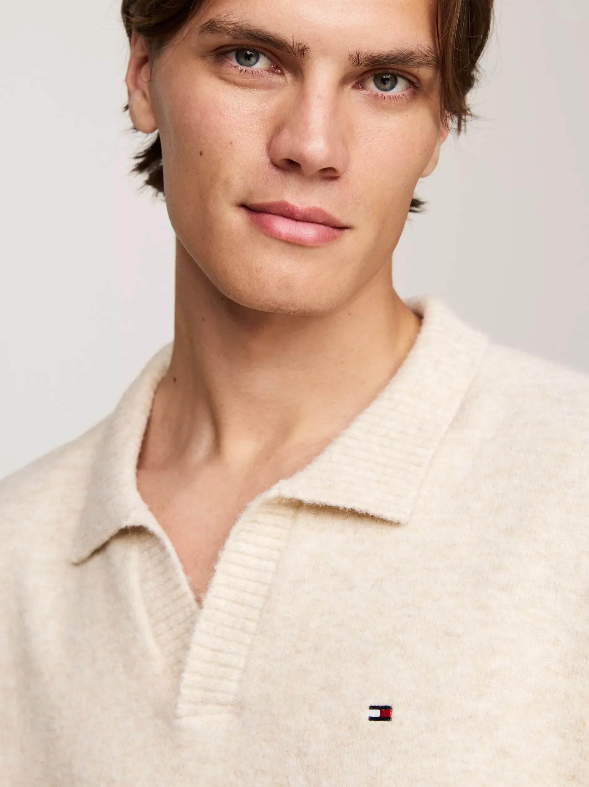 Stroje Domowe*Tommy Hilfiger Domowy Sweter TH Established Z Wełną HEATHERED OAT