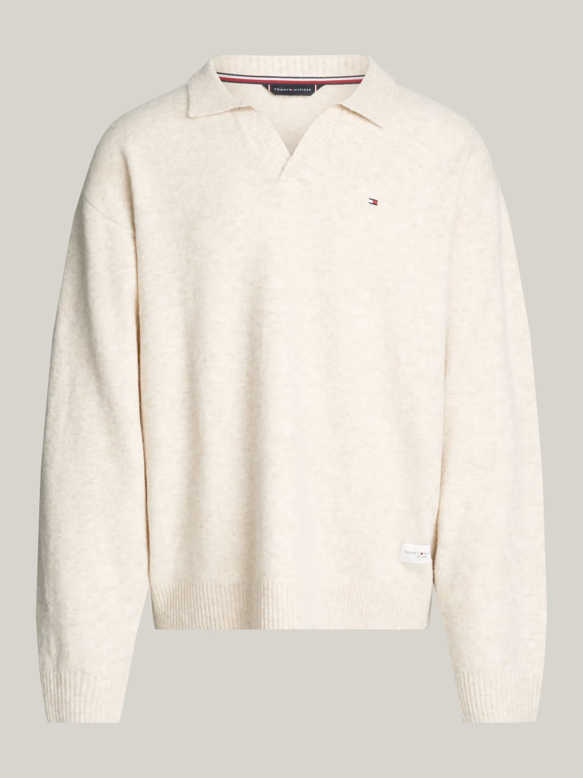 Stroje Domowe*Tommy Hilfiger Domowy Sweter TH Established Z Wełną HEATHERED OAT