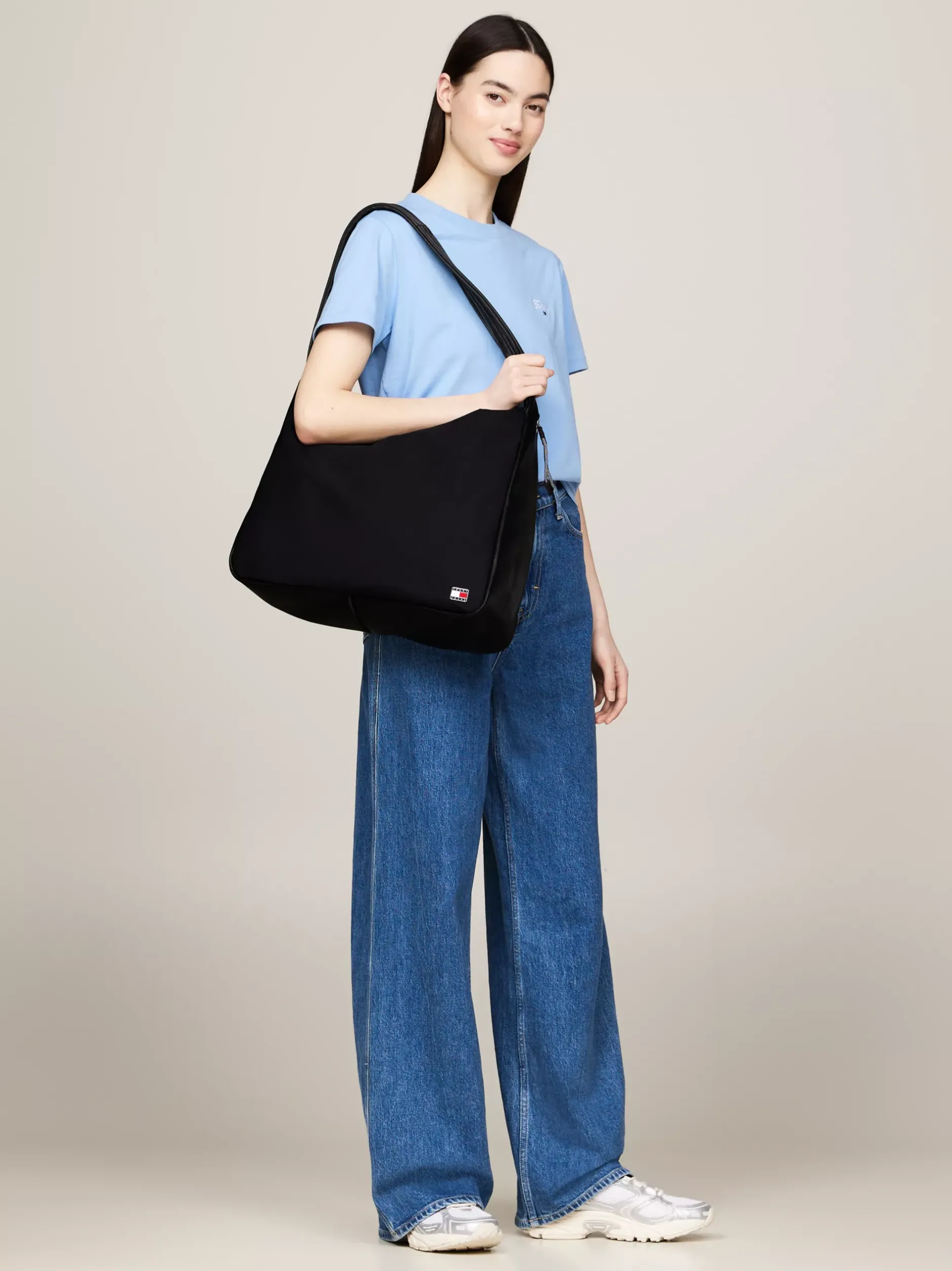 Torby Na Ramię*Tommy Hilfiger Duża Torebka Na Ramię W Stylu Utylity BLACK