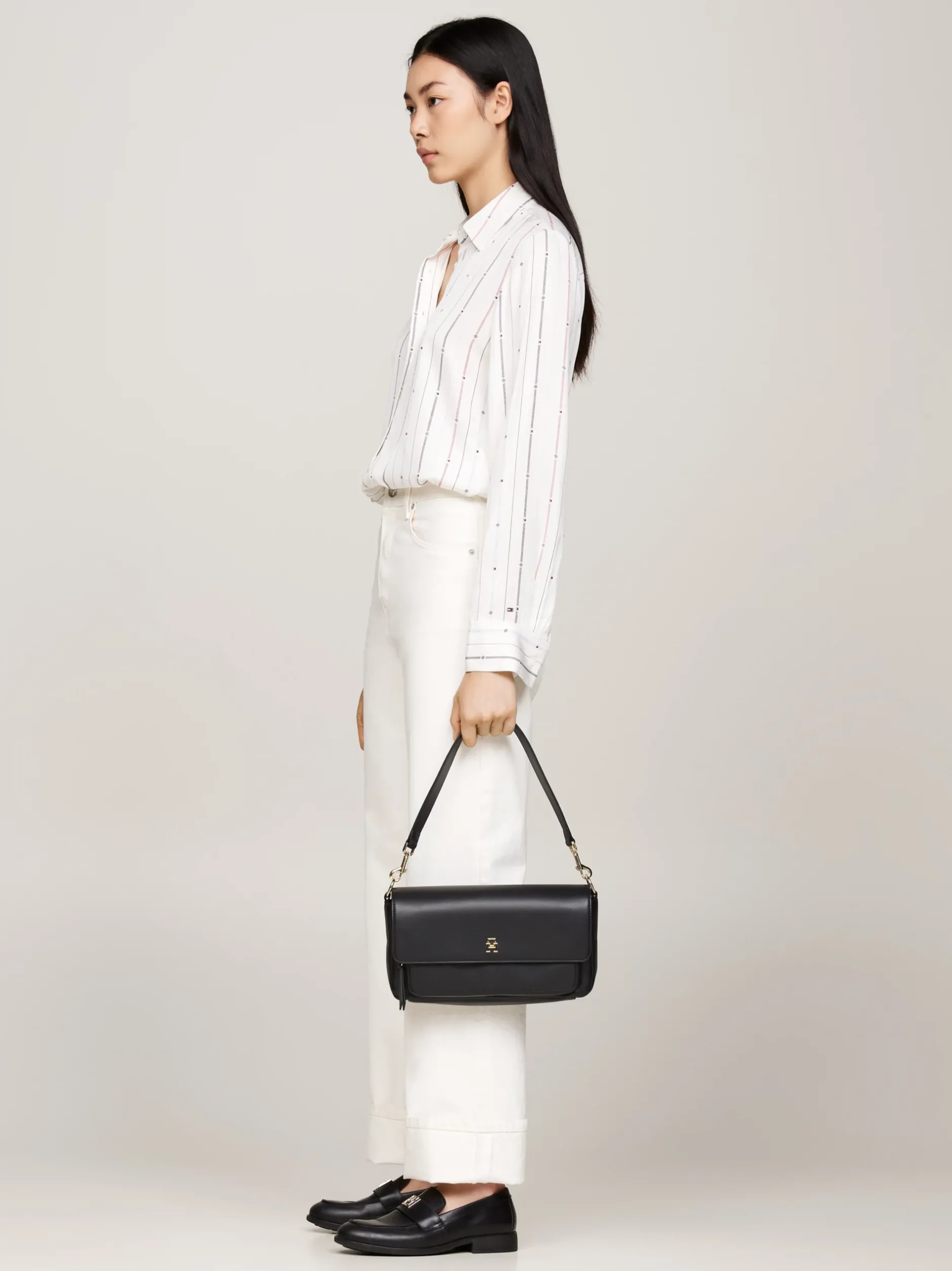 Torebki Na Pasku*Tommy Hilfiger Duża Torebka TH Soft Na Ramię BLACK