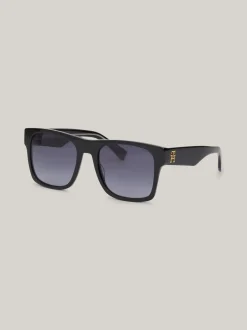 Okulary Przeciwsłoneczne*Tommy Hilfiger Duże Okulary Przeciwsłoneczne Z Monogramem TH BLACK