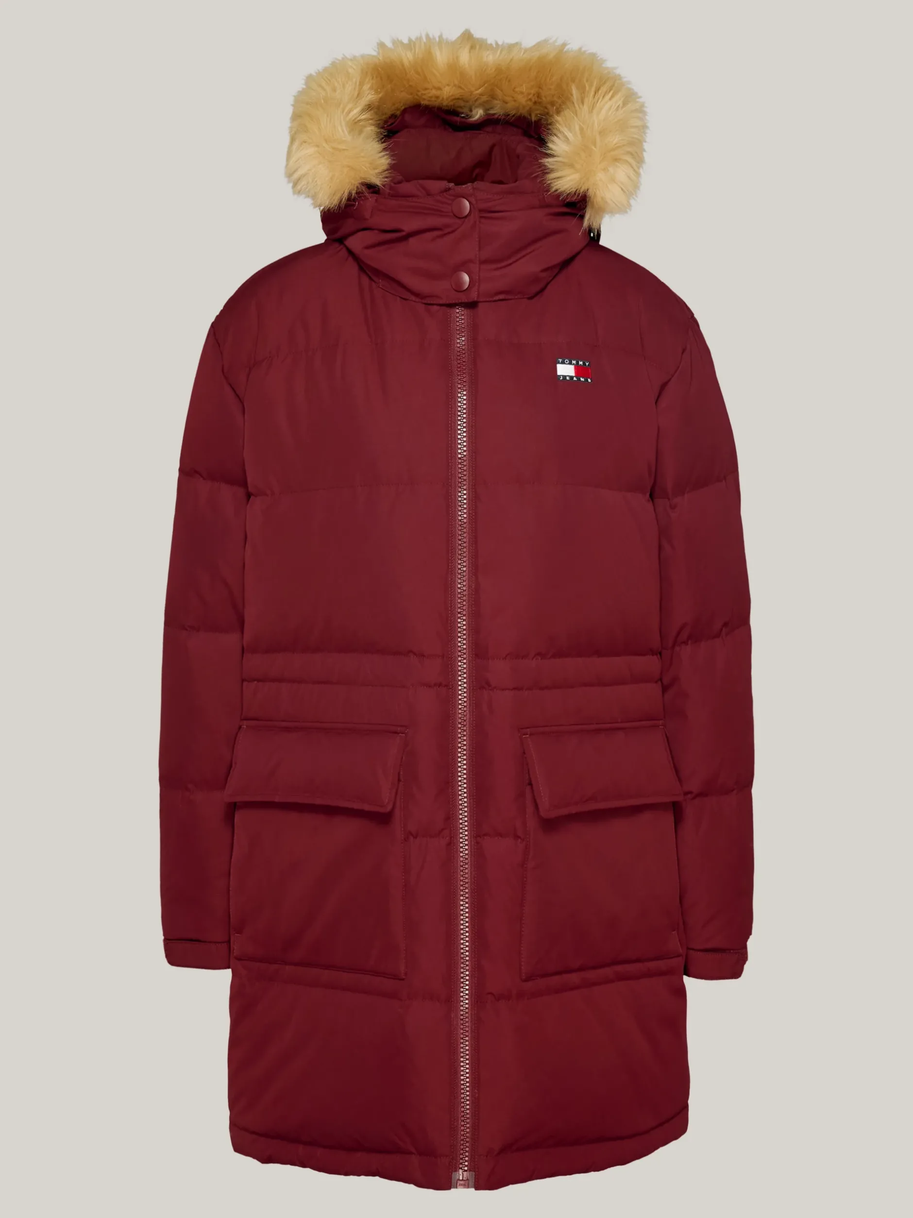Kurtki & Płaszcze*Tommy Hilfiger Długa Puchowa Kurtka Alaska DEEP ROUGE