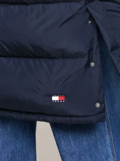 Kurtki & Płaszcze*Tommy Hilfiger Długi Puchowy Płaszcz Alaska Z Kapturem DARK NIGHT NAVY