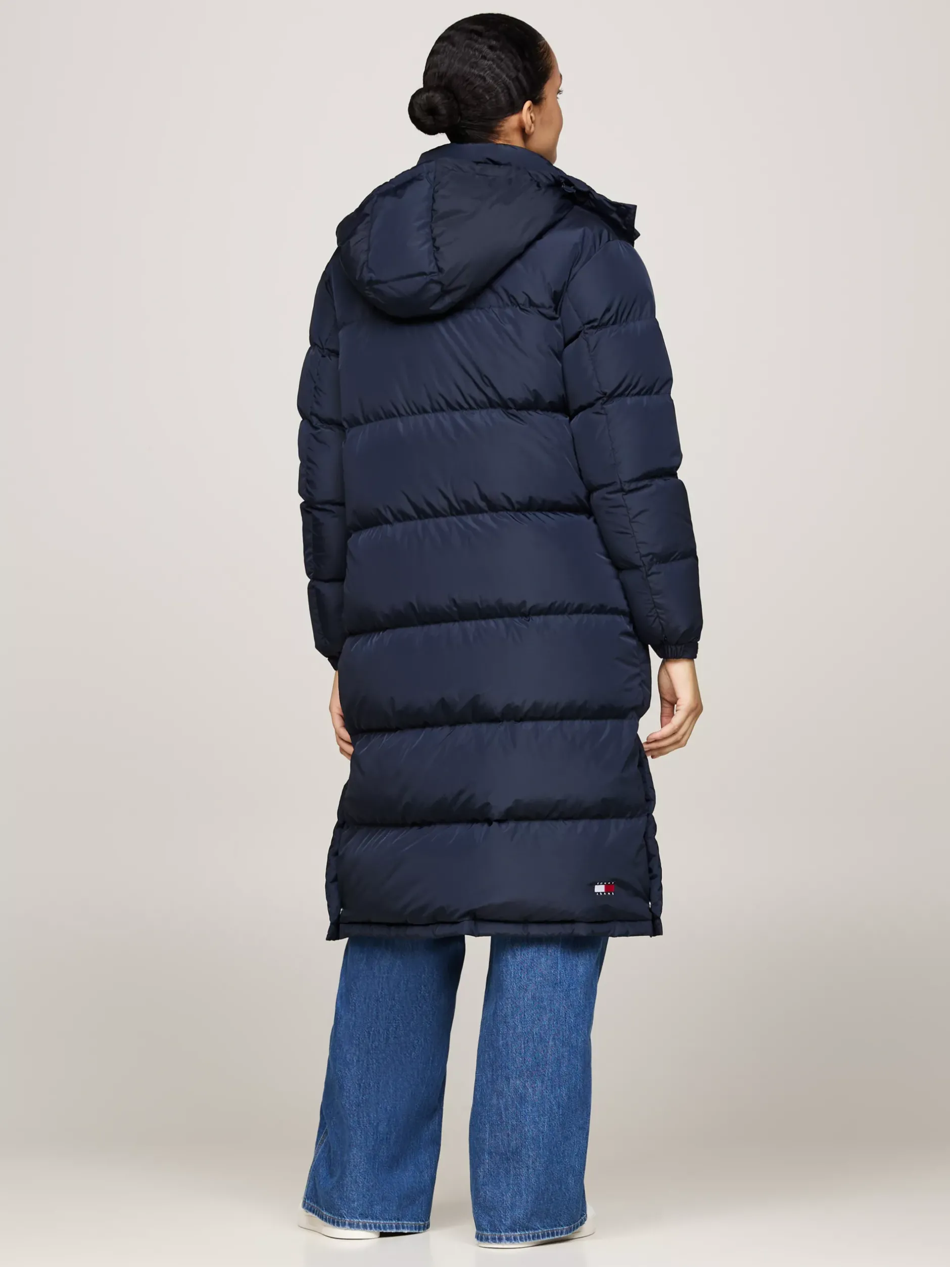 Kurtki & Płaszcze*Tommy Hilfiger Długi Puchowy Płaszcz Alaska Z Kapturem DARK NIGHT NAVY