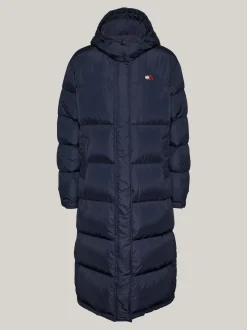Kurtki & Płaszcze*Tommy Hilfiger Długi Puchowy Płaszcz Alaska Z Kapturem DARK NIGHT NAVY