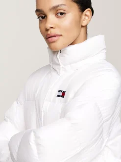 Kurtki & Płaszcze*Tommy Hilfiger Długi Puchowy Płaszcz Alaska Z Kapturem WHITE