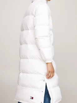 Kurtki & Płaszcze*Tommy Hilfiger Długi Puchowy Płaszcz Alaska Z Kapturem WHITE