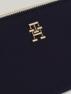 Portfele & Breloczki Do Kluczy*Tommy Hilfiger Duży Portfel Poppy Z Monogramem TH SPACE BLUE