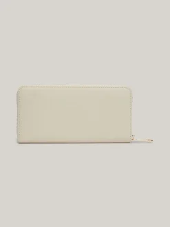 Portfele & Breloczki Do Kluczy*Tommy Hilfiger Duży Portfel TH Chic Z Zapięciem Na Zamek CLASSIC BEIGE