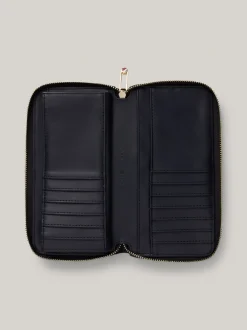 Portfele & Breloczki Do Kluczy*Tommy Hilfiger Duży Portfel Z Parcianymi Detalami SPACE BLUE