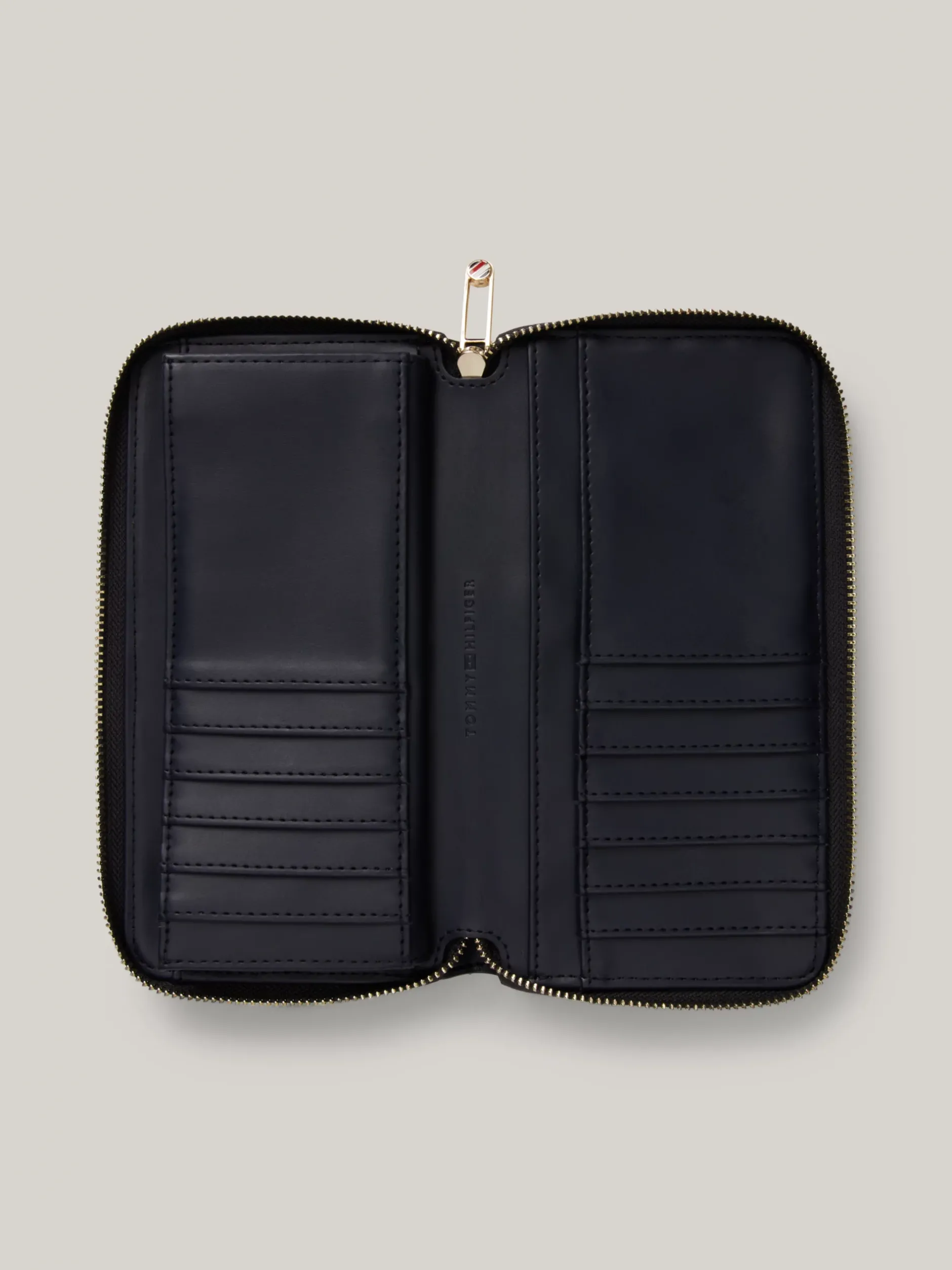 Portfele & Breloczki Do Kluczy*Tommy Hilfiger Duży Portfel Z Parcianymi Detalami SPACE BLUE