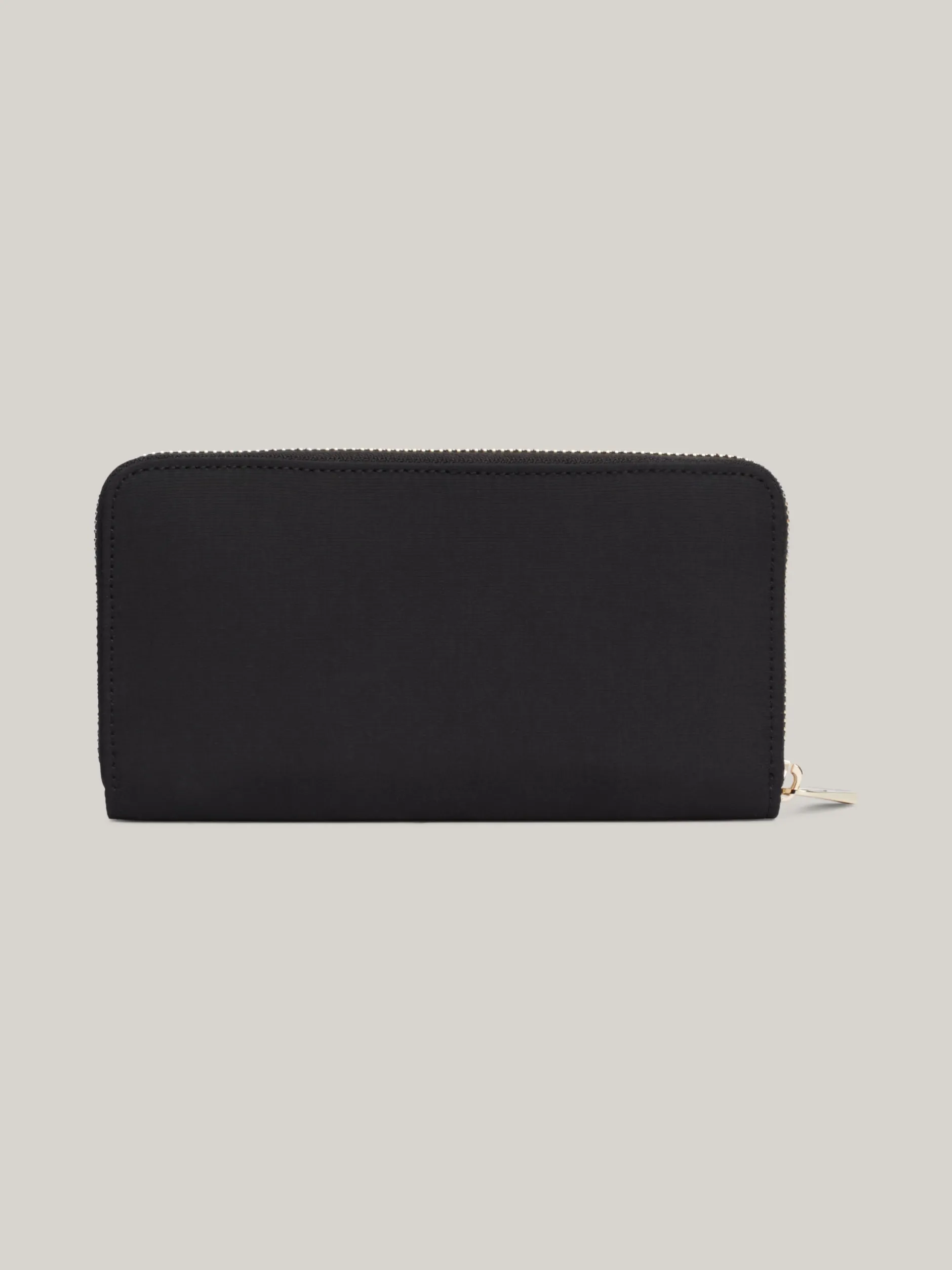 Portfele & Breloczki Do Kluczy*Tommy Hilfiger Duży Portfel Z Zamkiem I Monogramem TH BLACK
