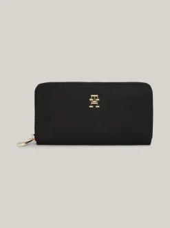 Portfele & Breloczki Do Kluczy*Tommy Hilfiger Duży Portfel Z Zapięciem Na Zamek BLACK