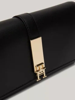 Portfele & Breloczki Do Kluczy*Tommy Hilfiger Duży Składany Portfel Heritage Z Klapką BLACK