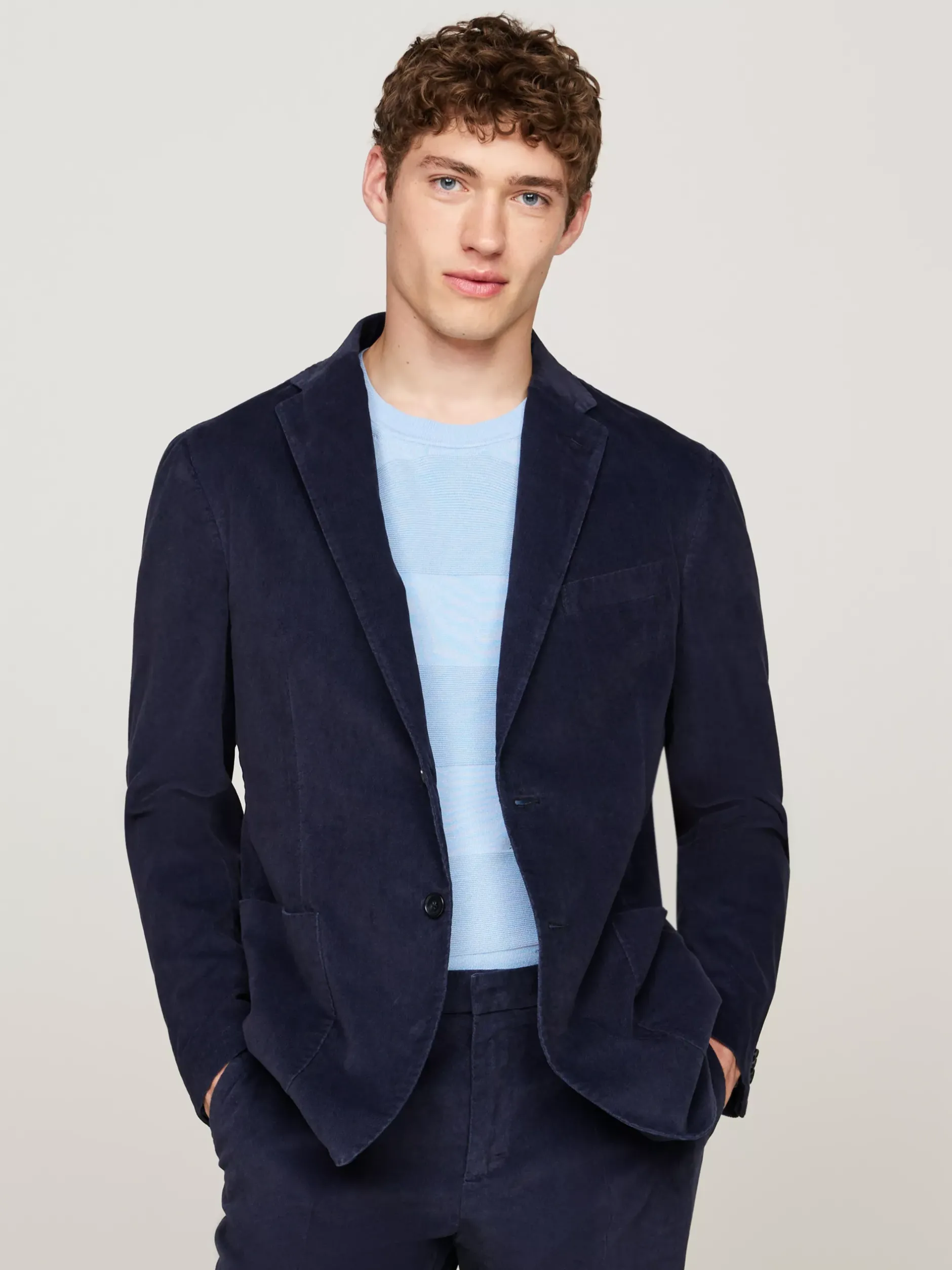 Garnitury I Kostiumy*Tommy Hilfiger Dwuczęściowy Aksamitny Garnitur BLUE