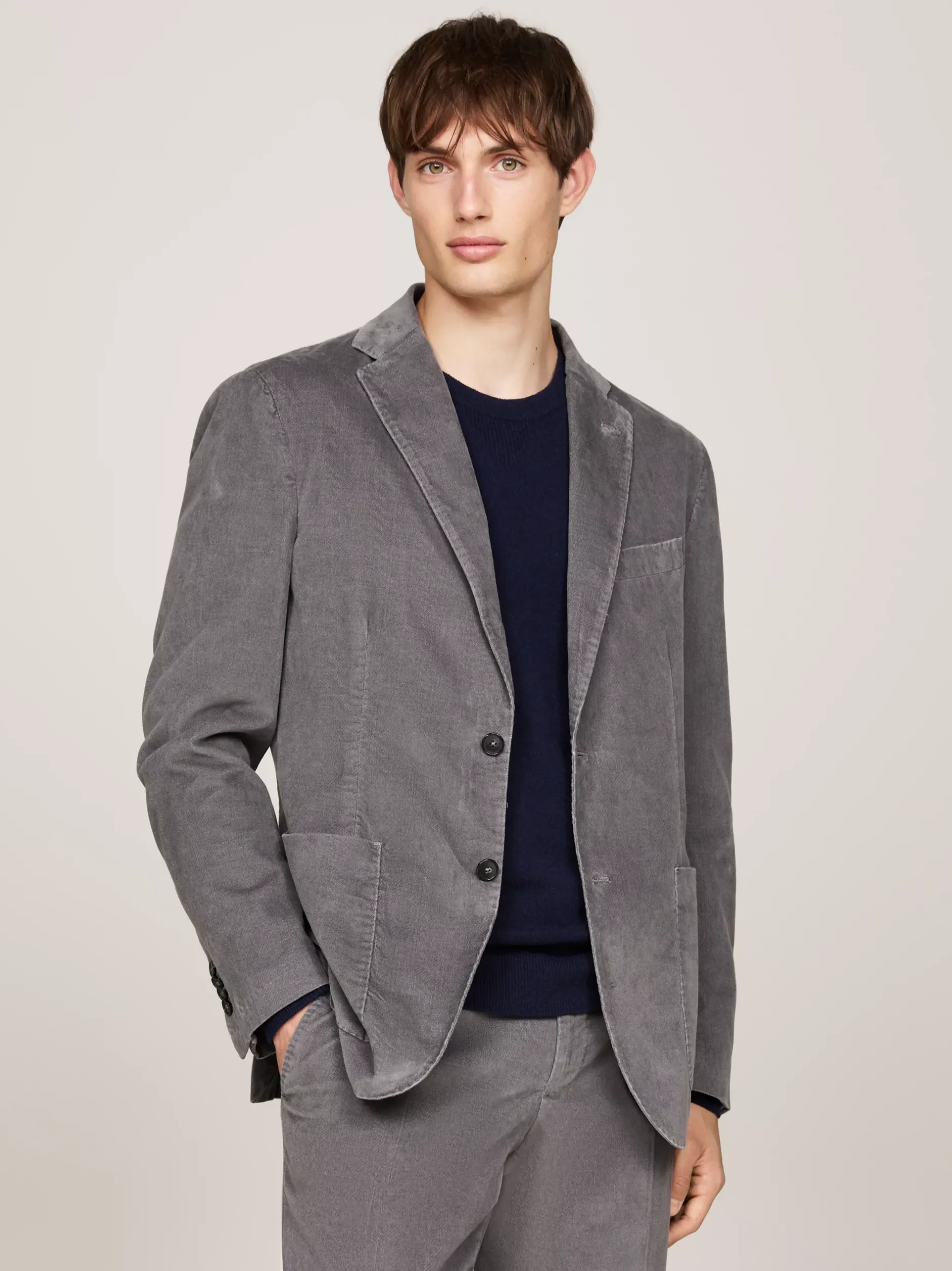 Garnitury I Kostiumy*Tommy Hilfiger Dwuczęściowy Aksamitny Garnitur GREY