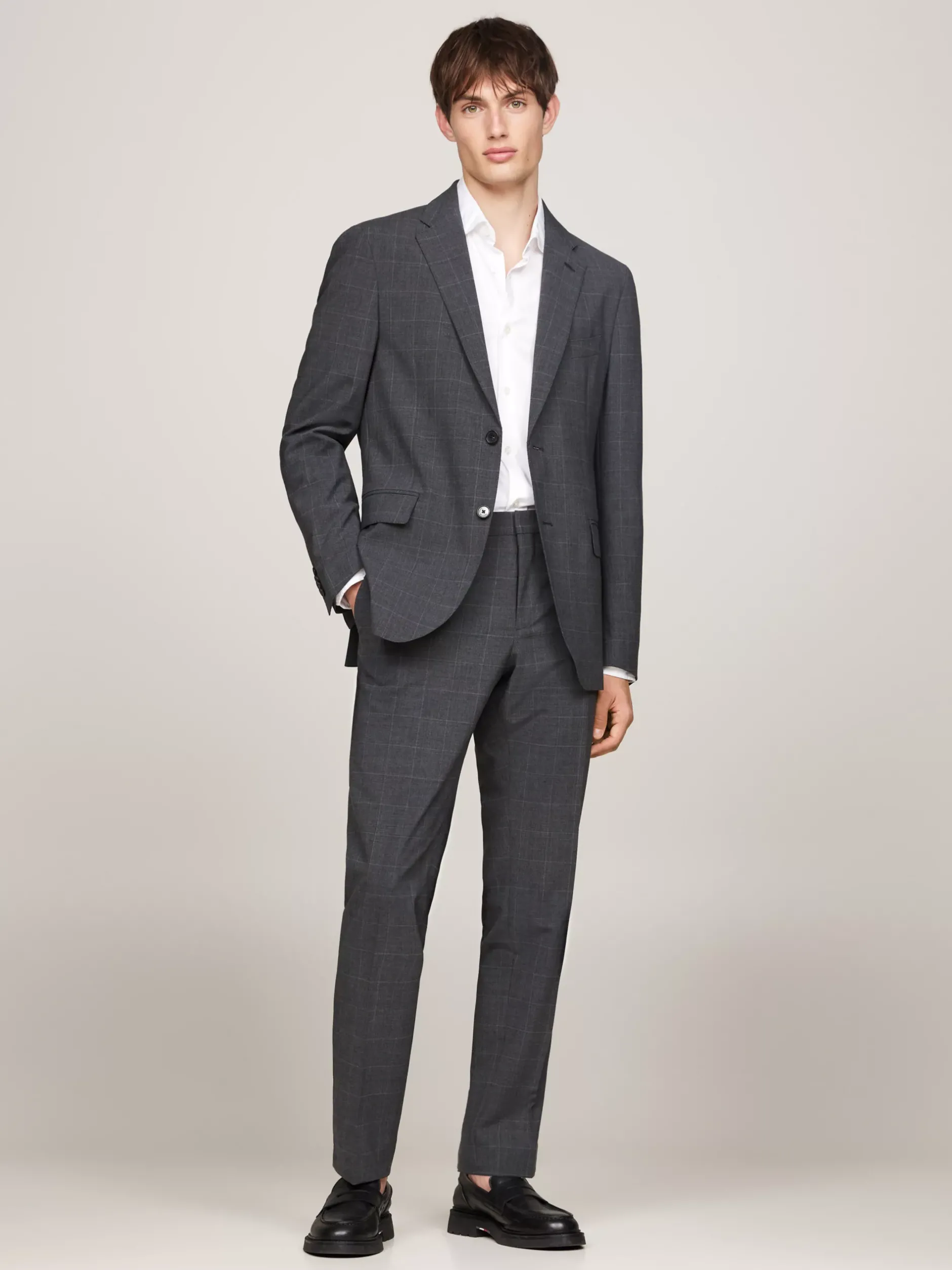 Garnitury I Kostiumy*Tommy Hilfiger Dwuczęściowy Garnitur W Kratę GREY
