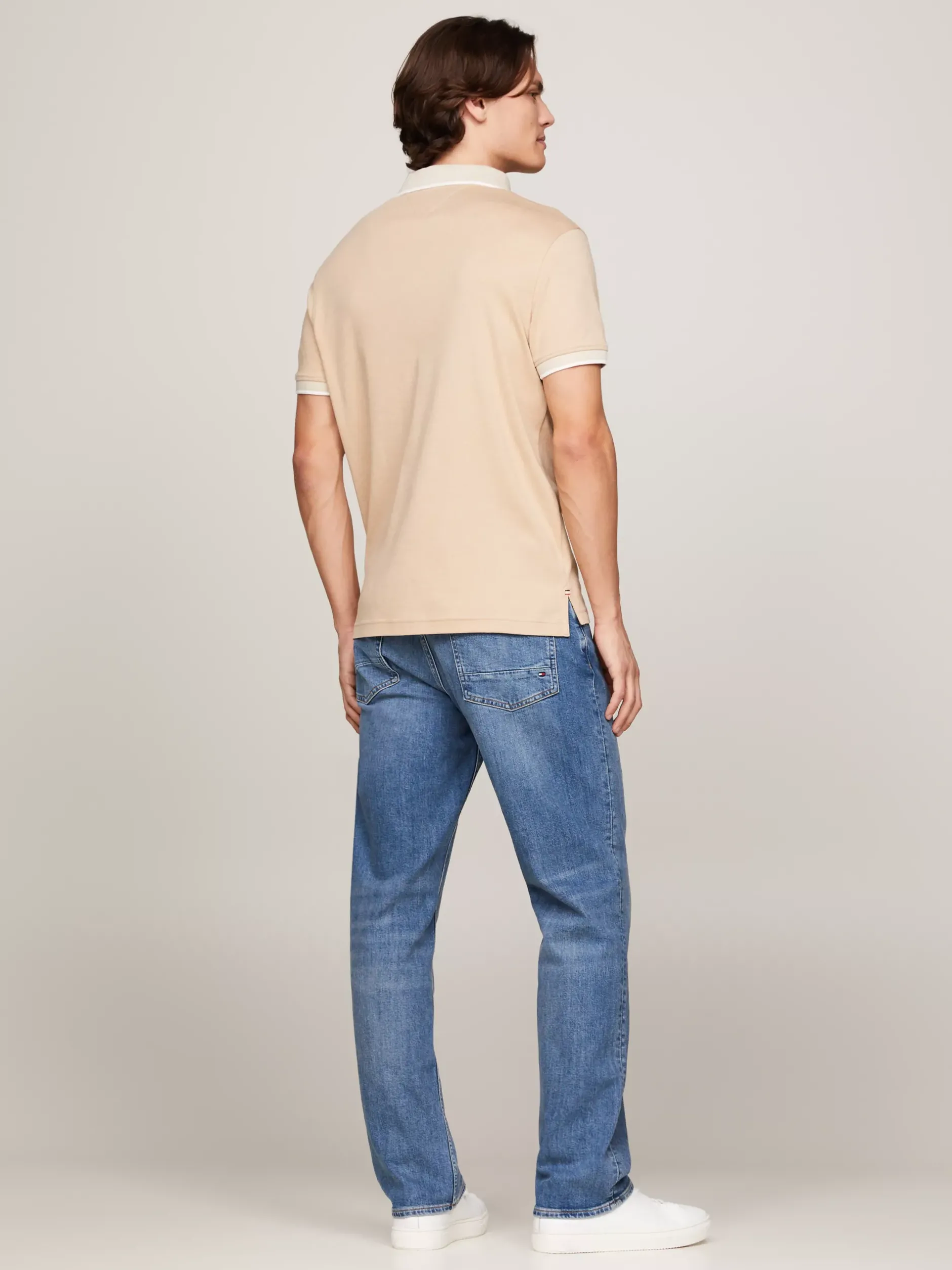 Koszulki Polo*Tommy Hilfiger Dwukolorowa Koszulka Polo O Regularnym Kroju CLASSIC BEIGE / CLASSIC KHAKI
