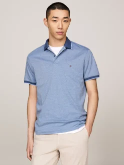 Koszulki Polo*Tommy Hilfiger Dwukolorowa Koszulka Polo O Regularnym Kroju VESSEL BLUE / AEGEAN SEA