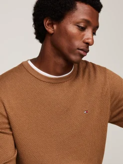 Swetry Z Okrągłym Dekoltem|Swetry*Tommy Hilfiger Dwukolorowy Sweter Z Kaszmirem HIGHLAND KHAKI/MULTI