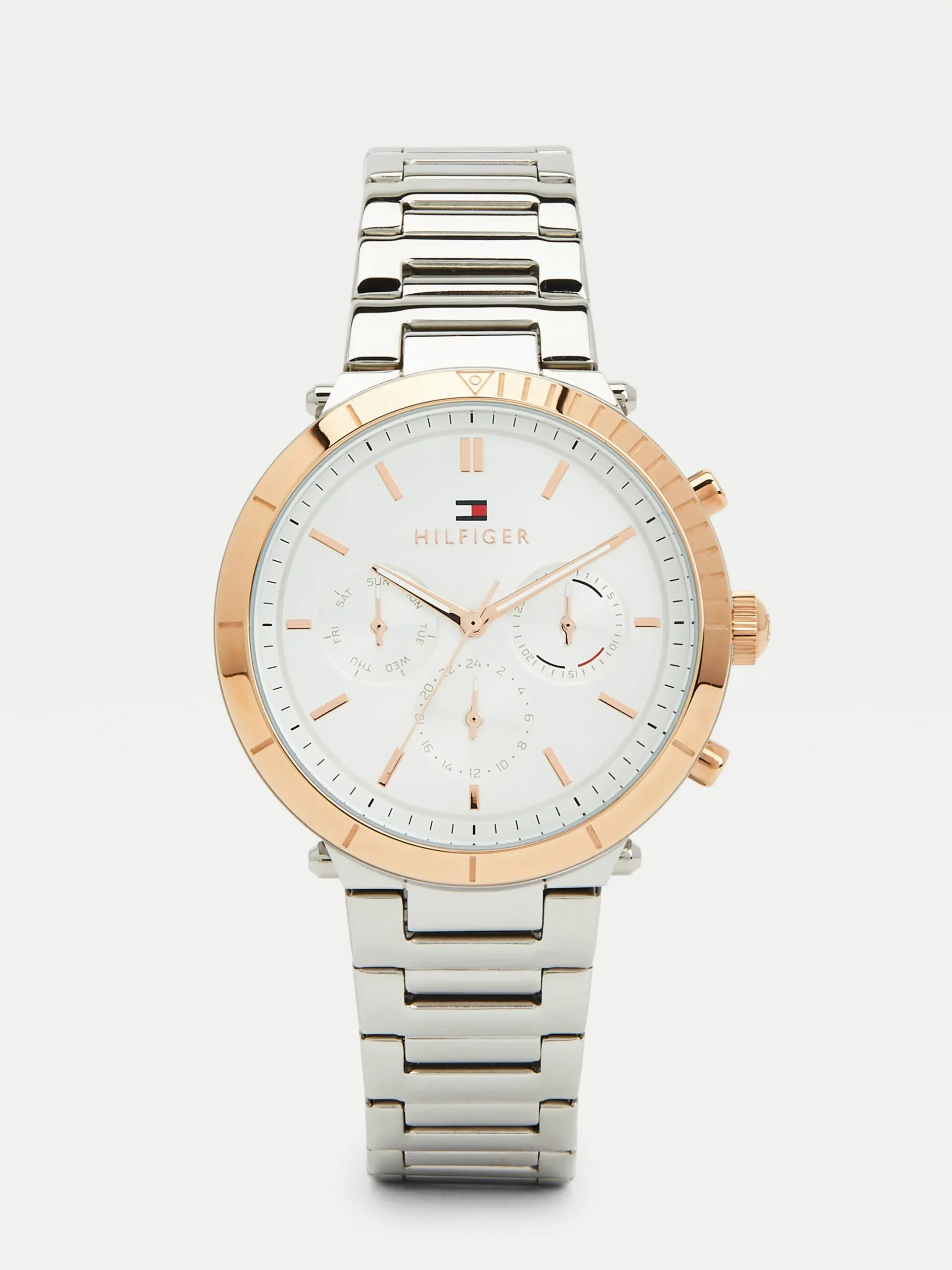 Zegarki*Tommy Hilfiger Dwukolorowy Zegarek Sportowy SILVER