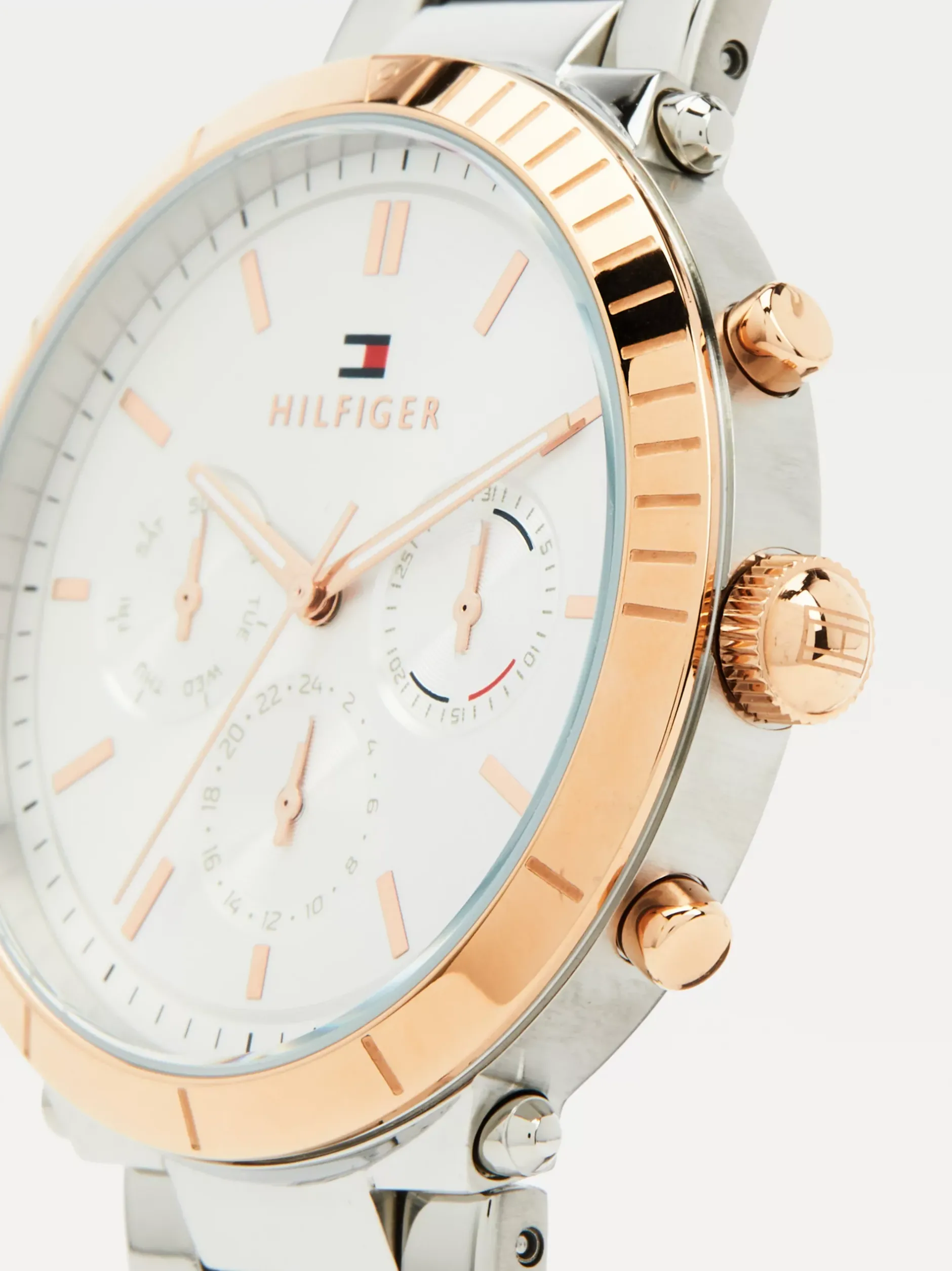 Zegarki*Tommy Hilfiger Dwukolorowy Zegarek Sportowy SILVER