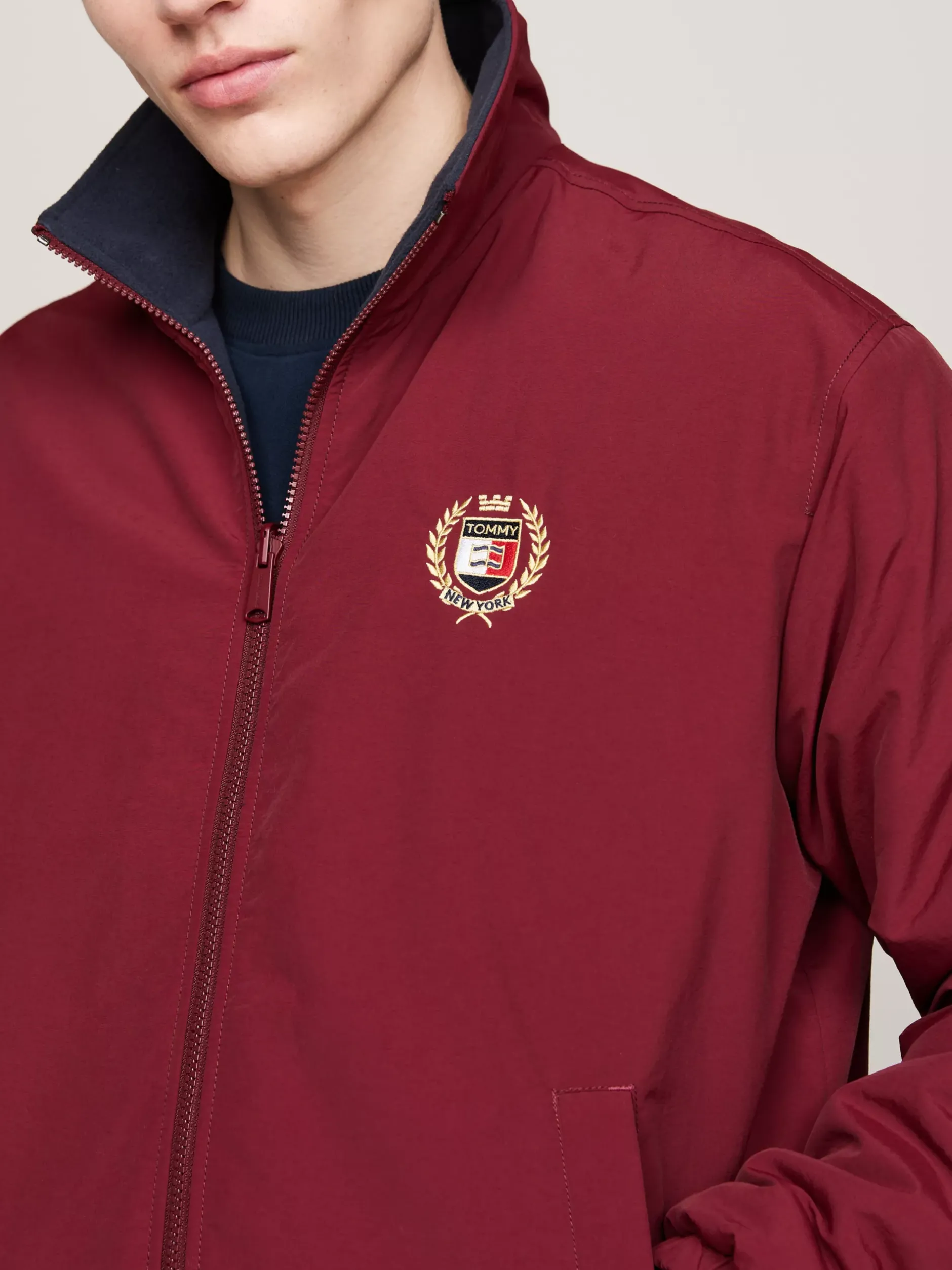 Kurtki & Płaszcze|Bomberki*Tommy Hilfiger Dwustronna Kurtka O Luźnym Kroju Z Polaru DEEP ROUGE