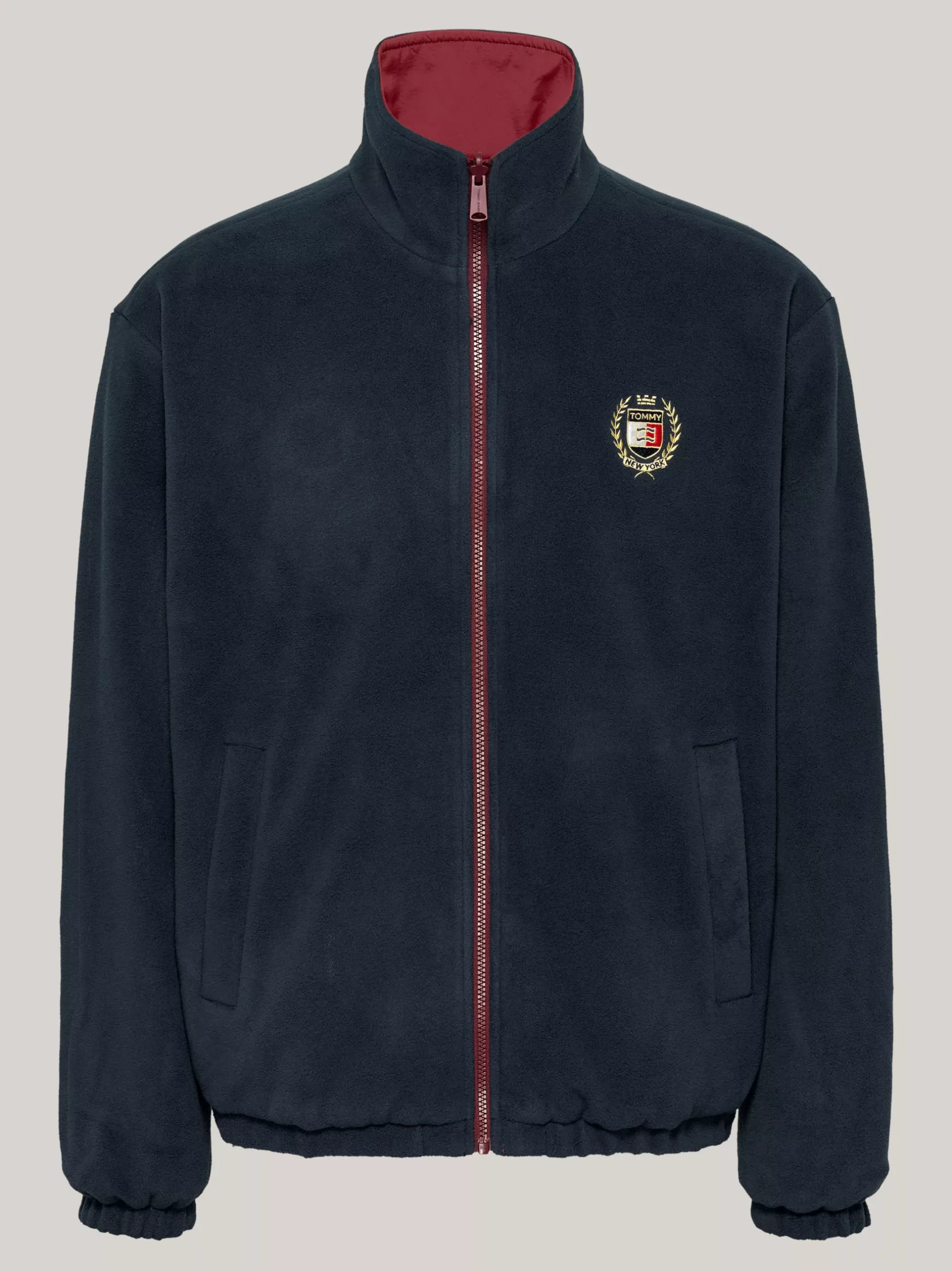 Kurtki & Płaszcze|Bomberki*Tommy Hilfiger Dwustronna Kurtka O Luźnym Kroju Z Polaru DEEP ROUGE