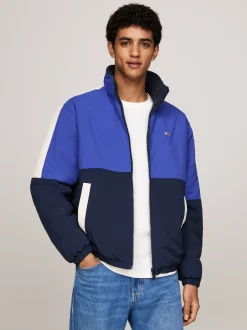 Kurtki & Płaszcze|Bomberki*Tommy Hilfiger Dwustronna Kurtka Z Kożuszkowego Polaru Z Chowanym Kapturem BRIGHT BLUE MULTI